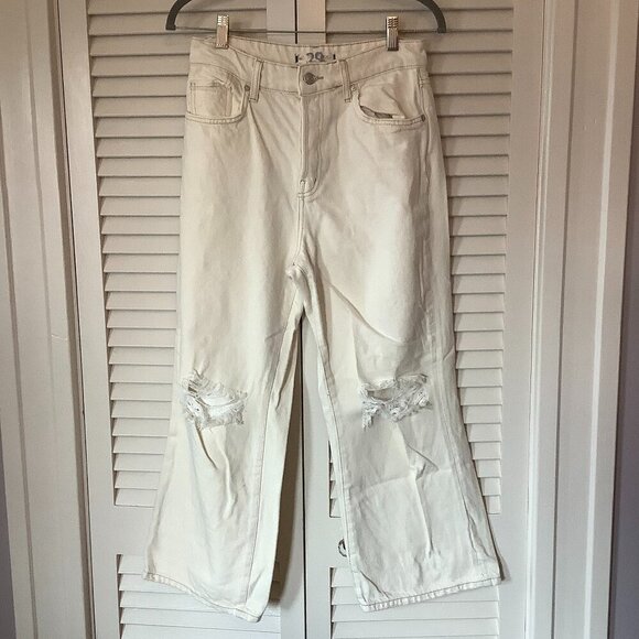 Free People We the Free distressed jeans 29 cream off white - Picture 1 of 8